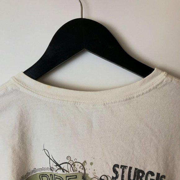 2007 Gildan Ride Sturgis Press Party T Shirt 00s Adult White L Large Graphic Tee - Picture 7 of 16